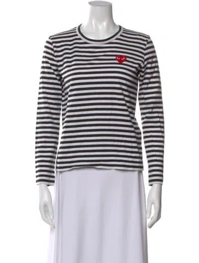 Pre-owned Comme Des Garçons Play Striped Crew Neck T-shirt In Multi
