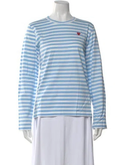 Pre-owned Comme Des Garçons Play Striped Crew Neck T-shirt In Multi
