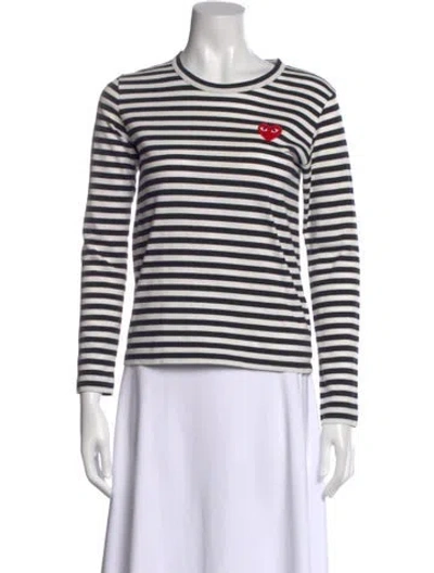 Pre-owned Comme Des Garçons Play Striped Crew Neck T-shirt In Multi