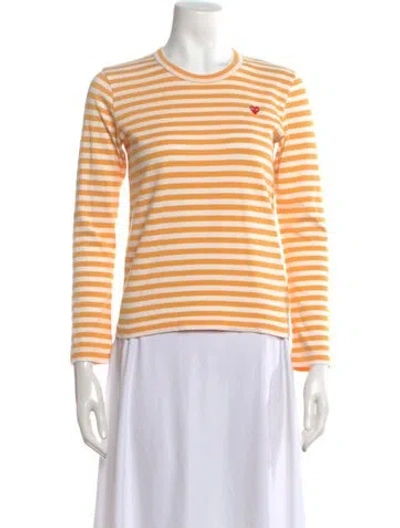 Pre-owned Comme Des Garçons Play Striped Crew Neck T-shirt In Multi