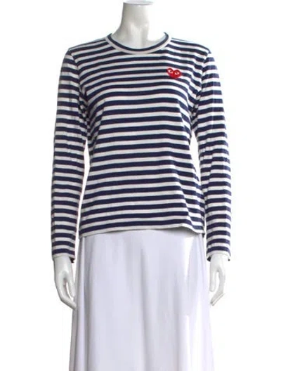 Pre-owned Comme Des Garçons Play Striped Crew Neck T-shirt In Multi