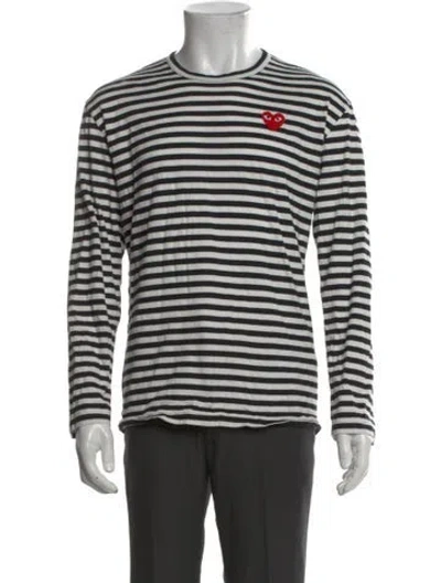 Pre-owned Comme Des Garçons Play Striped Crew Neck T-shirt In Multi