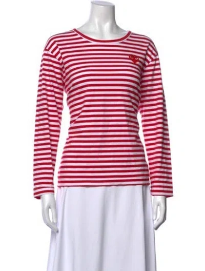 Pre-owned Comme Des Garçons Play Striped Crew Neck T-shirt In Multi