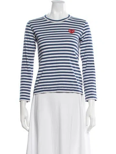 Pre-owned Comme Des Garçons Play Striped Crew Neck T-shirt In Multi