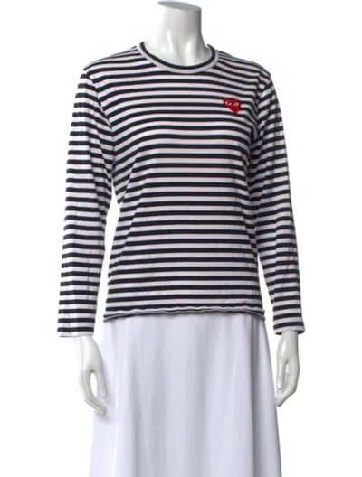 Pre-owned Comme Des Garçons Play Striped Crew Neck T-shirt In Multi