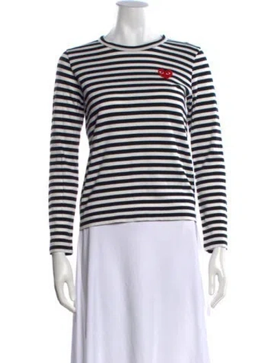 Pre-owned Comme Des Garçons Play Striped Crew Neck T-shirt In Multi