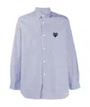 Comme Des Garçons Play Comme Des Garcons Play Mens Blue Striped Black Heart Shirt In Blue