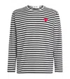 Comme Des Garçons Play Heart-patch Striped Cotton T-shirt