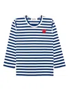Comme Des Garçons Play Kid - Striped Long Sleeve T-shirt In White