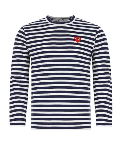 COMME DES GARÇONS PLAY STRIPED HEART LONG-SLEEVE TOP