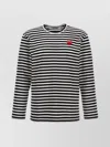 Comme Des Garçons Play Heart-patch Striped Cotton T-shirt