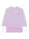 Comme Des Garçons Play Striped Logo-patch T-shirt In Multi