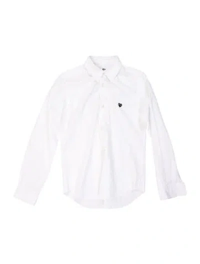 Pre-owned Comme Des Garçons Play Striped Long Sleeve Dress Shirt In White