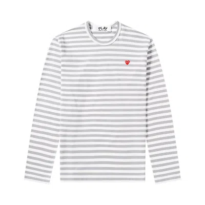 Pre-owned Comme Des Garçons Play Striped Long-sleeve T-shirt 'grey'