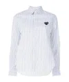 Comme Des Garçons Play Comme Des Garcons Play Broad Stripe Cotton Button Down In Blue In White
