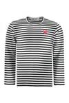 Comme Des Garçons Play Invader Stripe Long Sleeve T-shirt In Black