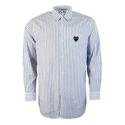 Comme Des Garçons Play Comme Des Garcons Play Striped Shirt Black Emblem 'blue'