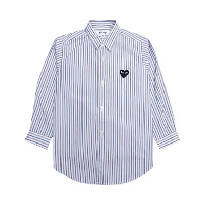 Pre-owned Comme Des Garçons Play Striped Shirt 'blue/white/black' | Multi-color | Kid's Size 6