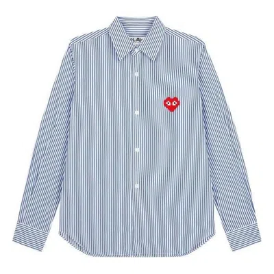 Comme Des Garçons Play Comme Des Garcons Play Striped Shirt Red Emblem 'blue'
