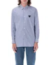 COMME DES GARÇONS PLAY COMME DES GARÇONS PLAY STRIPED SHIRT WITH BLACK HEART PATCH