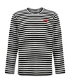 Comme Des Garçons Play Heart-patch Striped Cotton T-shirt In Multi