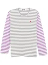 Comme Des Garçons Play Striped T-shirt In Grey