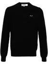 Comme Des Garçons Play Wool V-neck In 1 Black