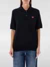 Comme Des Garçons Play Polo Shirt With Ribbed Collar And Straight Hem In Schwarz
