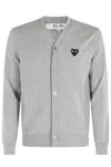 Comme Des Garçons Play Sweater Gold Emblem Black Heart In Gray