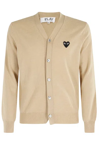 Comme Des Garçons Play Sweater Gold Emblem Black Heart In Neutral