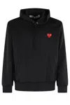 Comme Des Garçons Play Black Hoodie With Heart Logo In Black