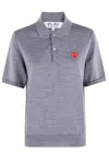 Comme Des Garçons Play Sweater Red Emblem In Gray