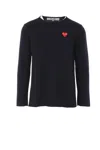 Comme Des Garçons Play Womens Black Heart-appliquéd Cotton-jersey Top In Black