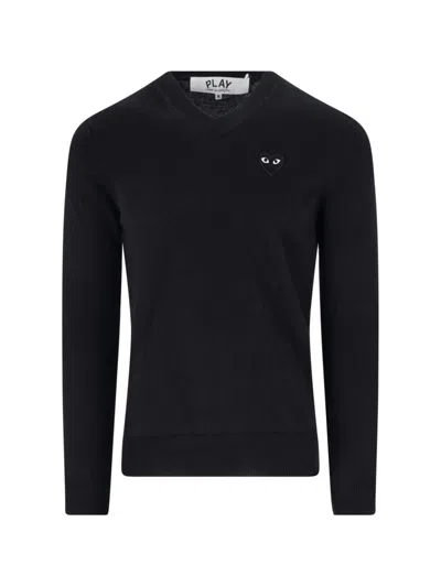 Comme Des Garçons Play Sweaters In Black