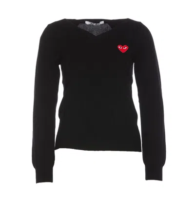 Comme Des Garçons Play Black Heart Patch Sweater