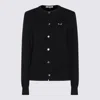 Comme Des Garçons Play Ribbed Cuff And Hem Crewneck Top In Black