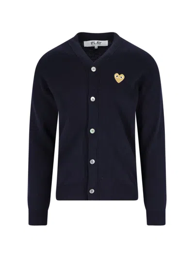 Comme Des Garçons Play Sweaters In Blue