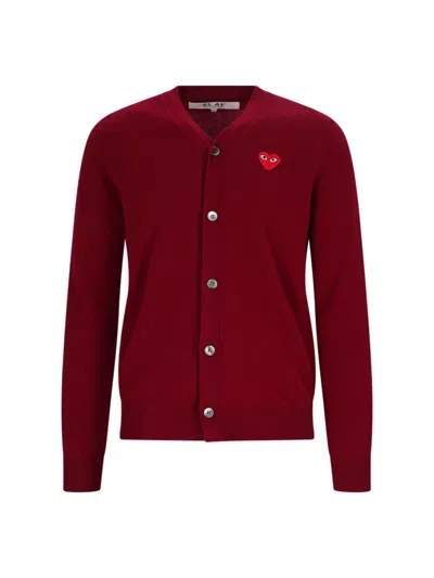 Comme Des Garçons Play Sweaters In Burgundy