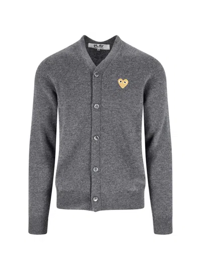 Comme Des Garçons Play Sweaters In Gray
