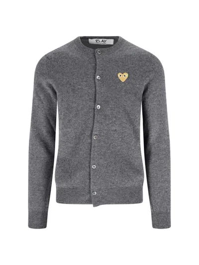 Comme Des Garçons Play Sweaters In Gray