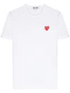 Comme Des Garçons Play Logo Cotton T-shirt In White