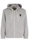 Comme Des Garçons Play Sweatshirt Double Black Emblem In Gray