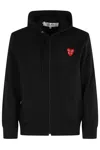 Comme Des Garçons Play Sweatshirt Double Red Emblem In Black