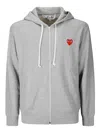 Comme Des Garçons Play Sweatshirt Red Emblem In Grey