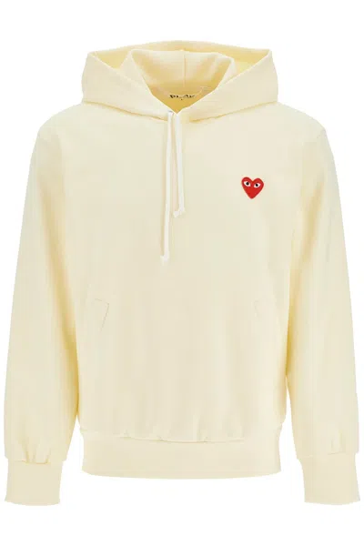 Comme Des Garçons Play Sweatshirt Red Emblem Knit In Neutral