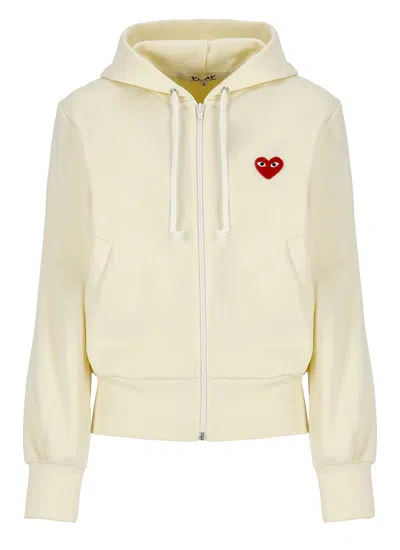 Comme Des Garçons Play Sweatshirt With Logo In White