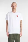 Comme Des Garçons Play T-shirt In White Cotton