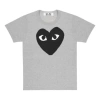 Comme Des Garçons Play Melange Grey Cotton T-shirt  Grey Comme Des Garcons Play Uomo M In Gray