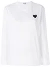 Comme Des Garçons Play Crew Neck Long Sleeves T-shirt In White