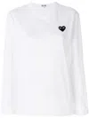 Comme Des Garçons Play Crew Neck Long Sleeves T-shirt In White